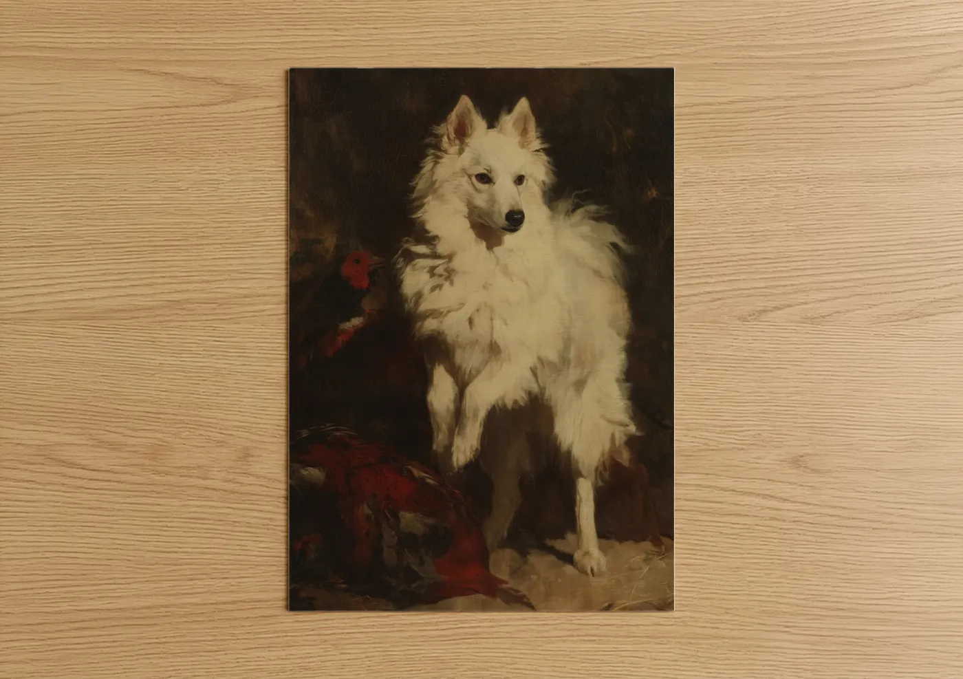 Cream Spitz Portrait Classic Fine Wall Art