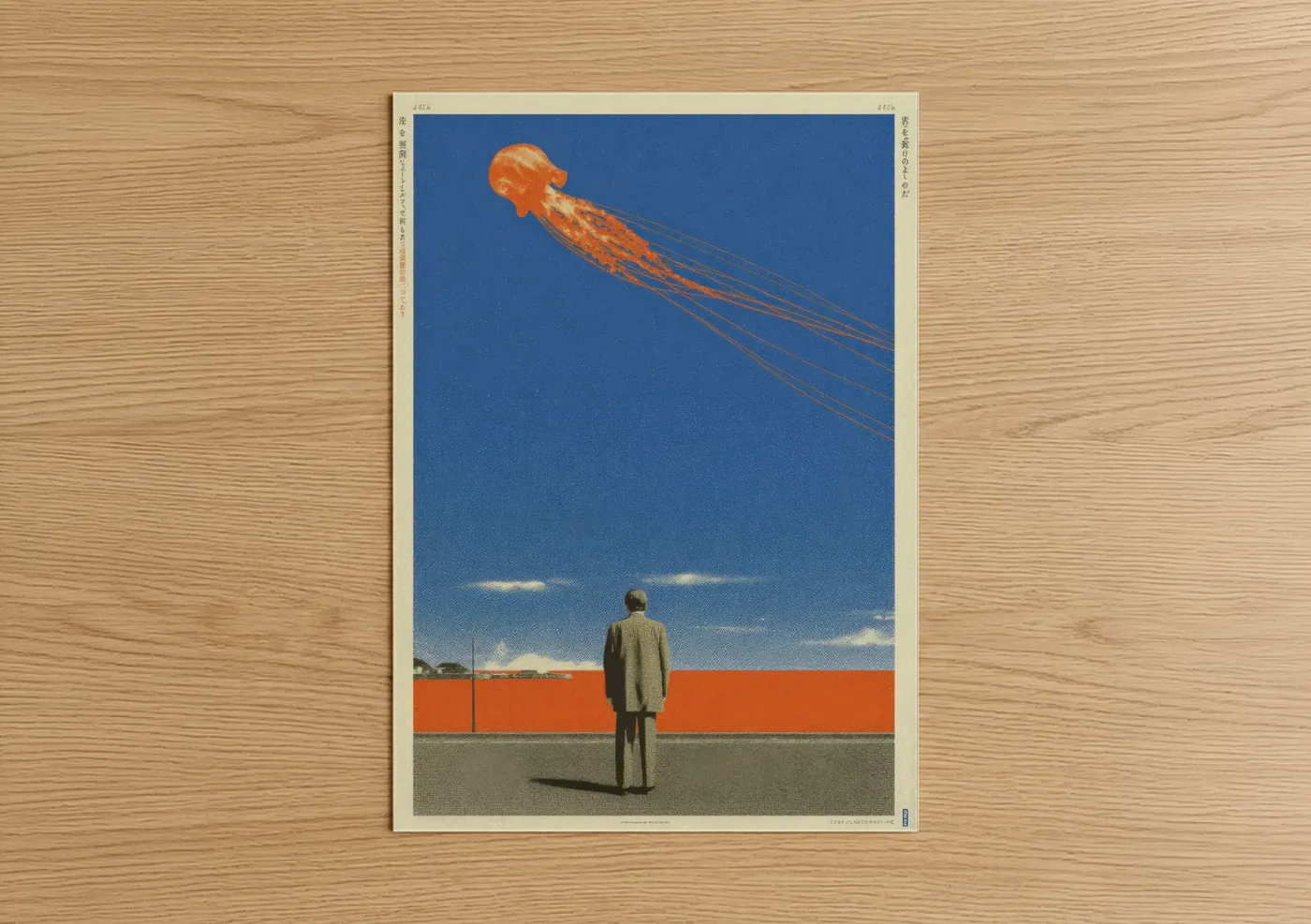 Orange Jellyfish Y2K Surreal Wall Art