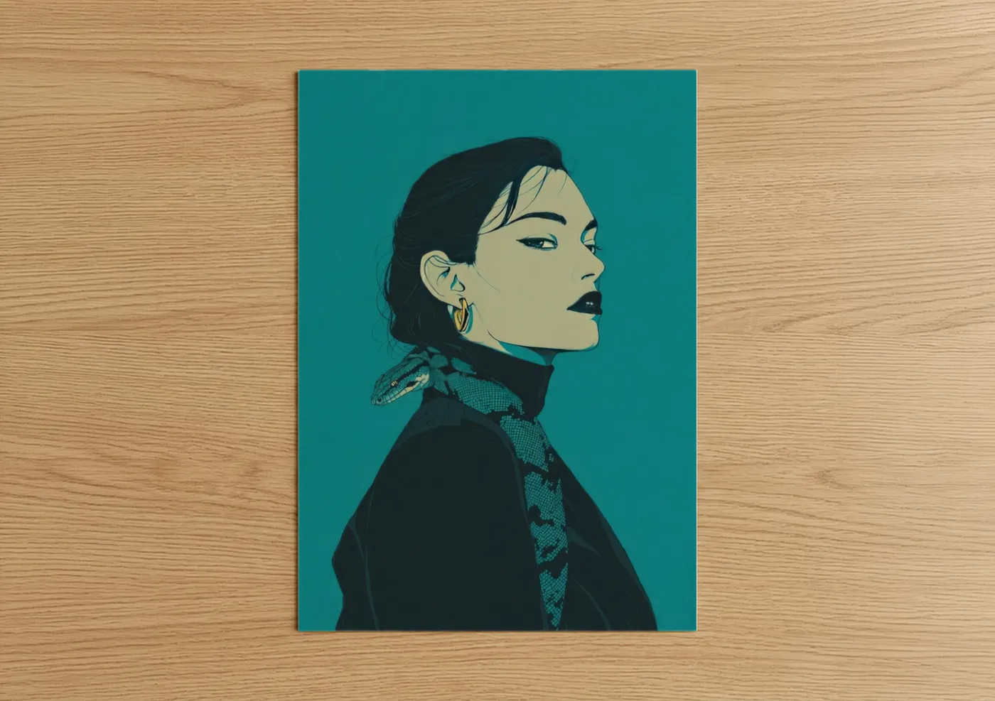 Modern Viper Portrait Pop Wall Art