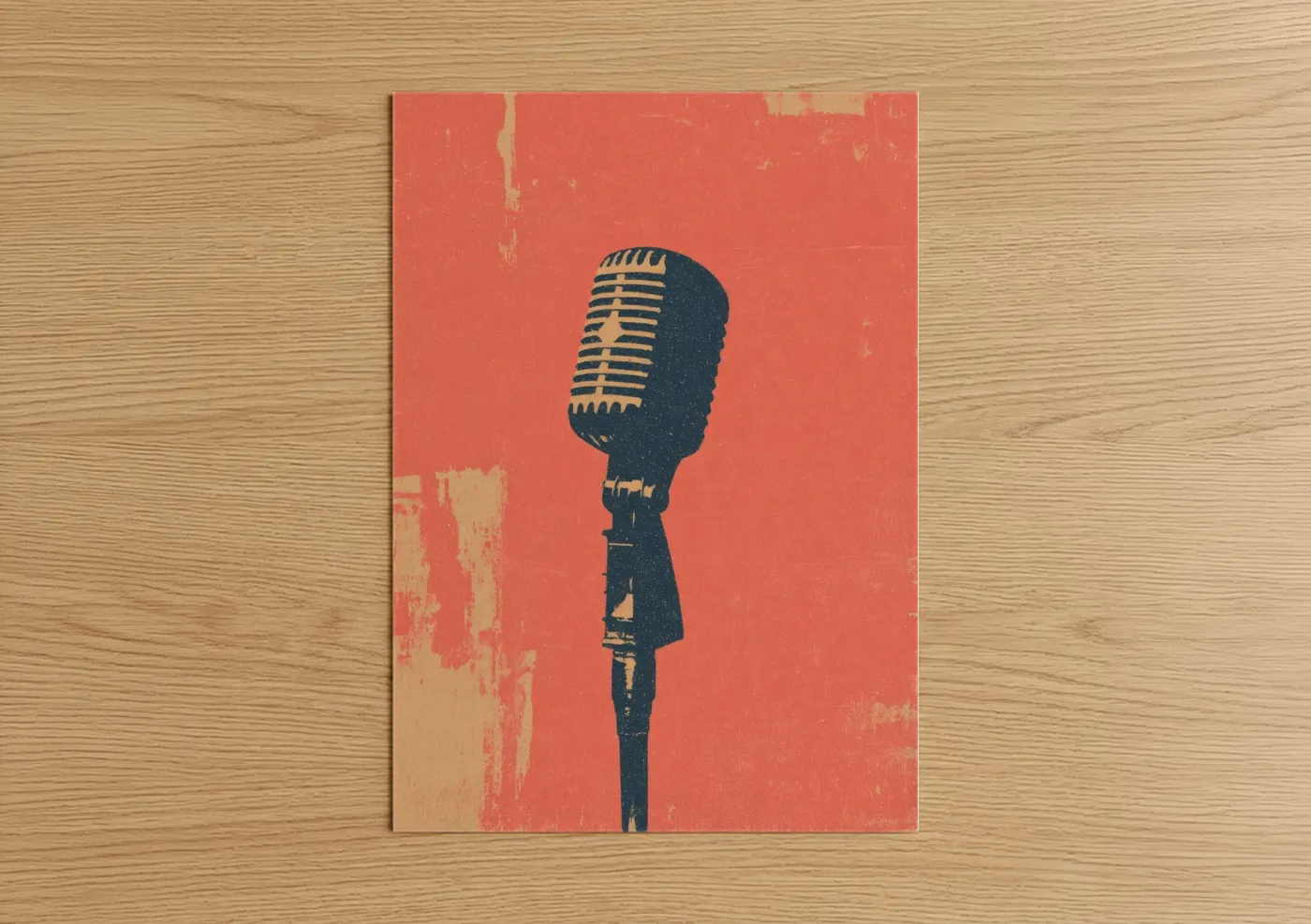 Vintage Microphone Retro Music Wall Art