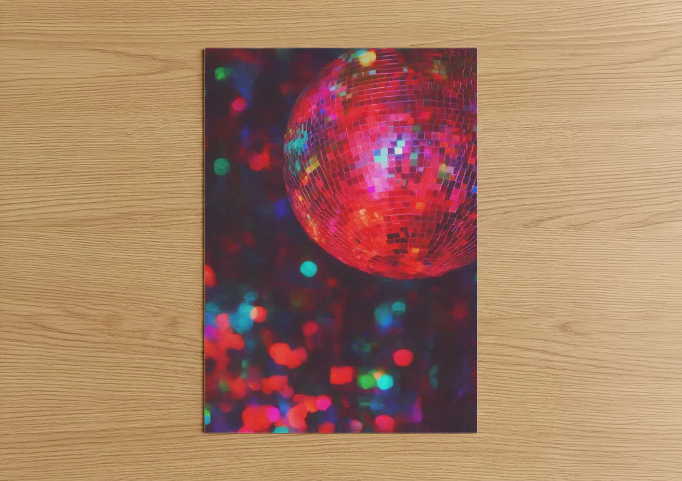 Neon Disco Ball Party Lights Wall Art