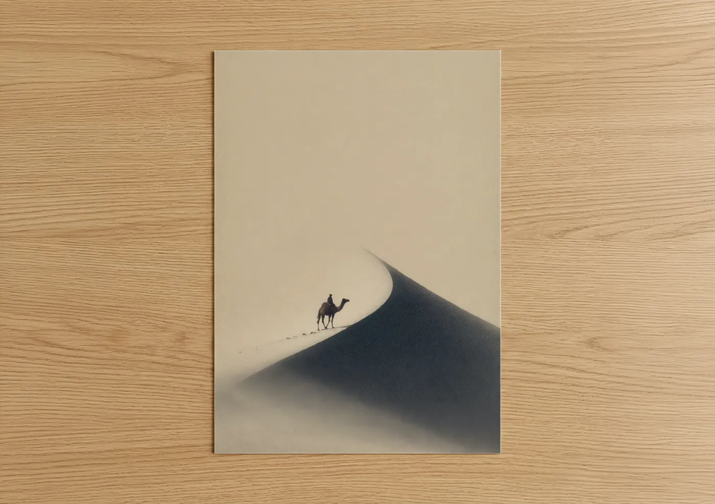 Solitary Camel Desert Dune Minimalist Wall Art
