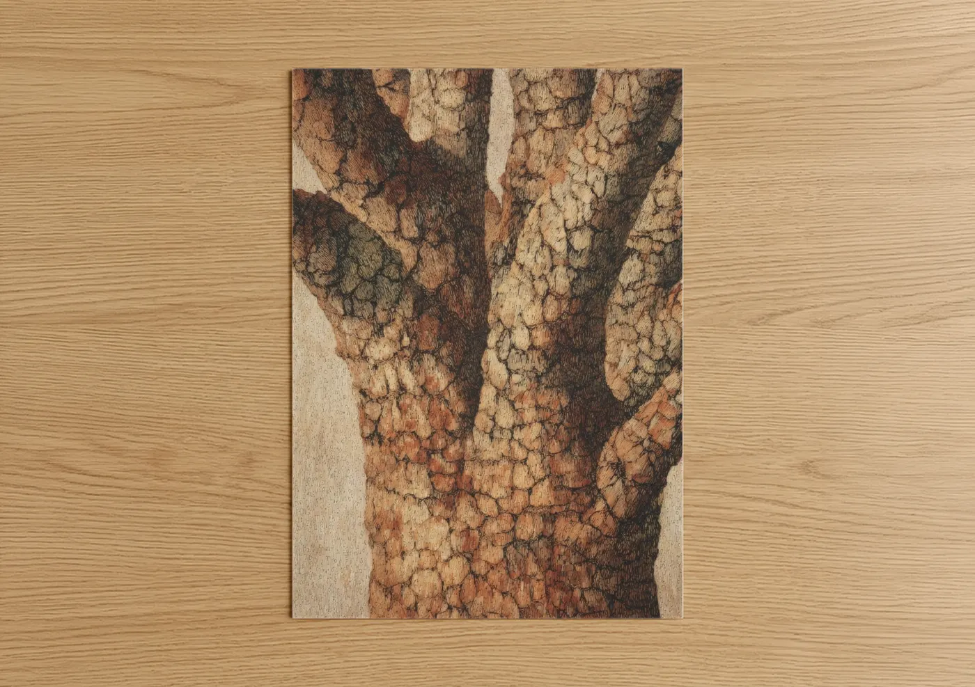 Ancient Baobab Tree Texture Art Wall Art