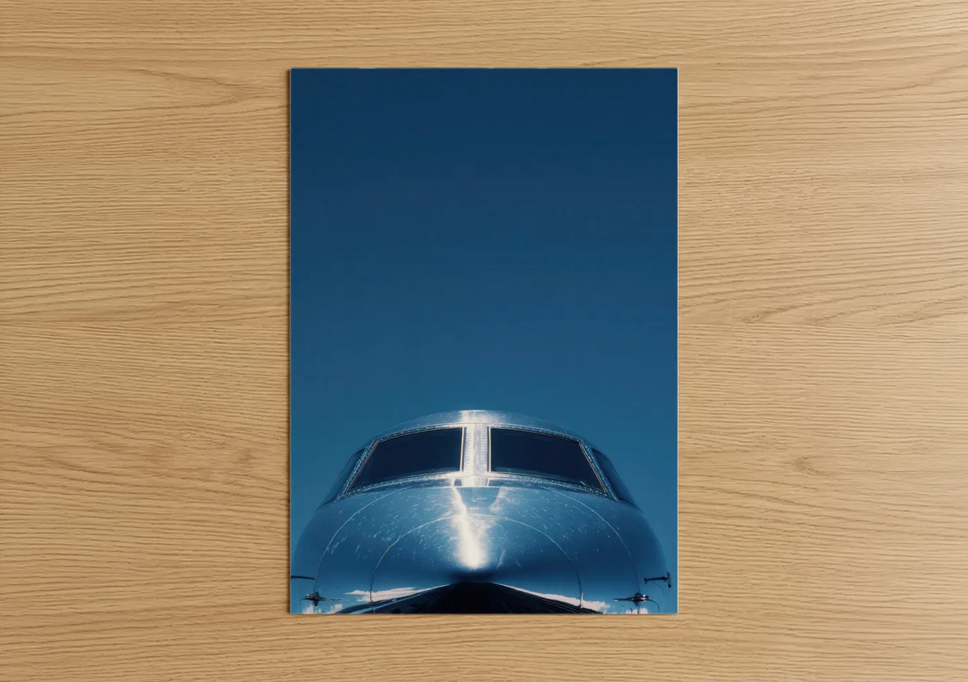 Private Jet Nose Cone Blue Sky Wall Art