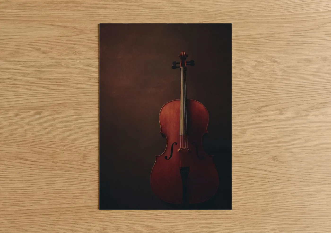 Crimson Cello Music Instrument Wall Art