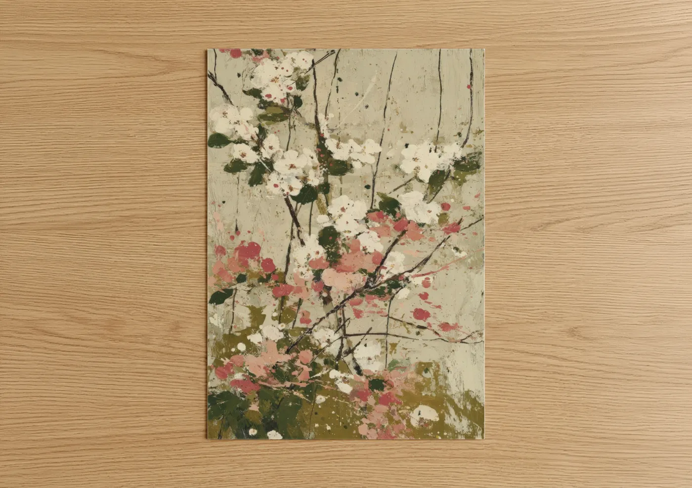 Blush Dogwood Floral Abstract Wall Art