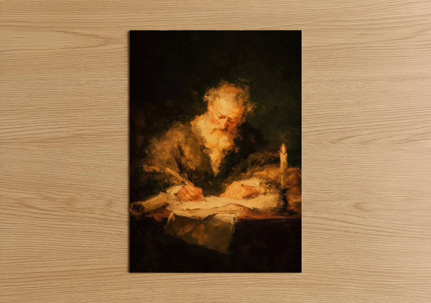 Saint Paul Candlelit Study Religious Wall Art