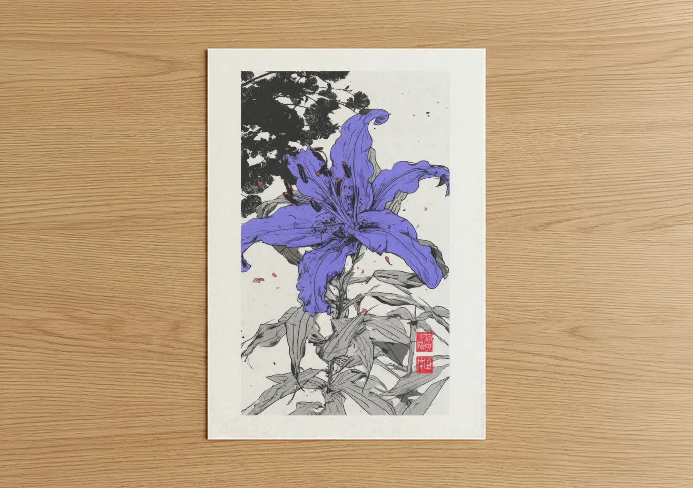 Purple Iris Bloom Botanical Wall Art