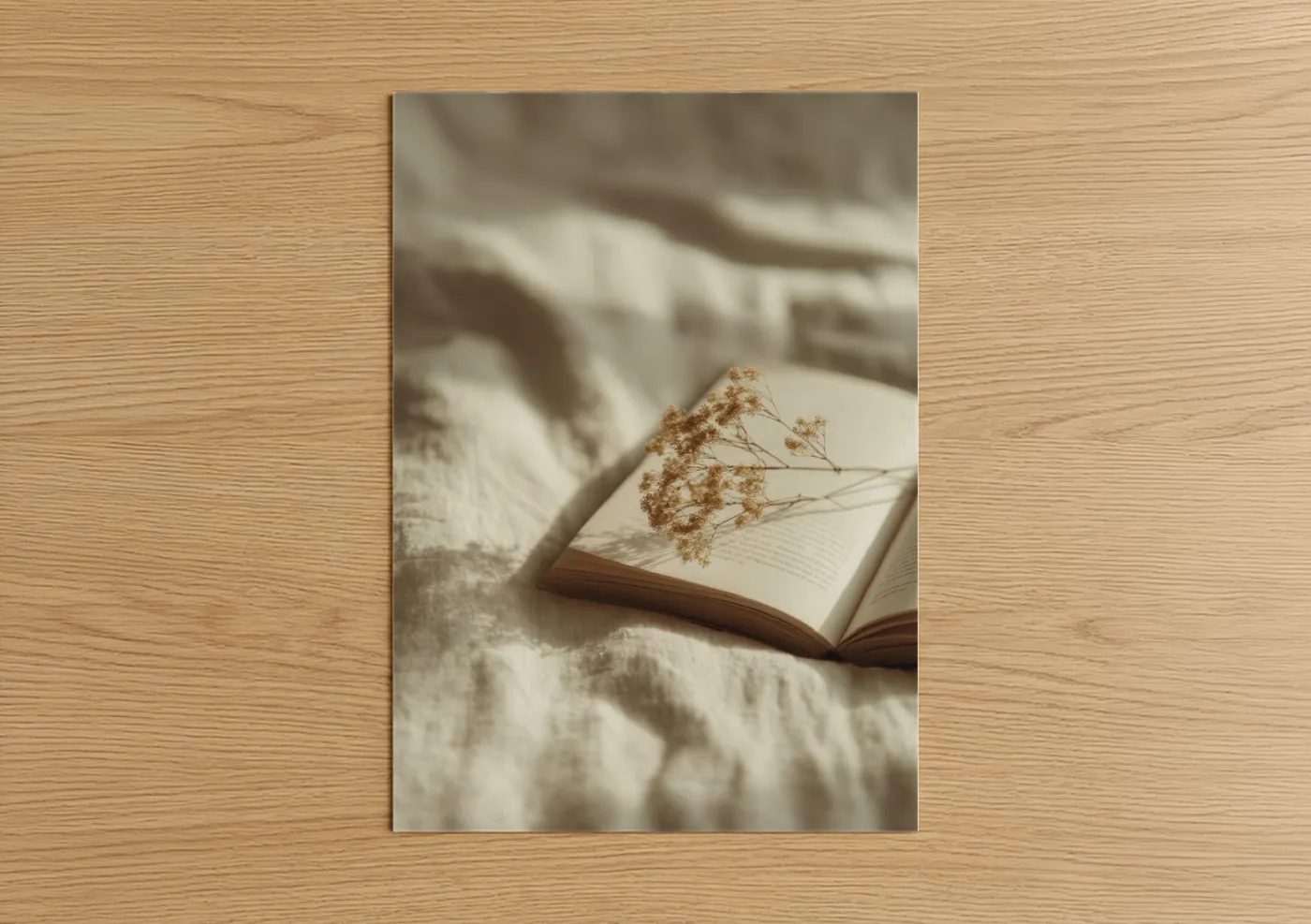 Cozy Reading Moment with Dried Flowers Wall Art