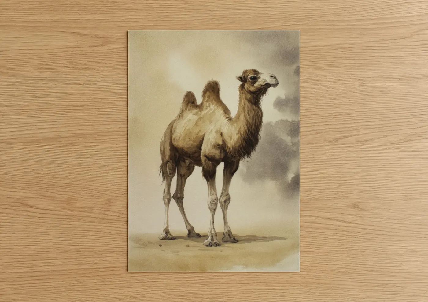 Desert Camel Portrait Illustration Wall Art