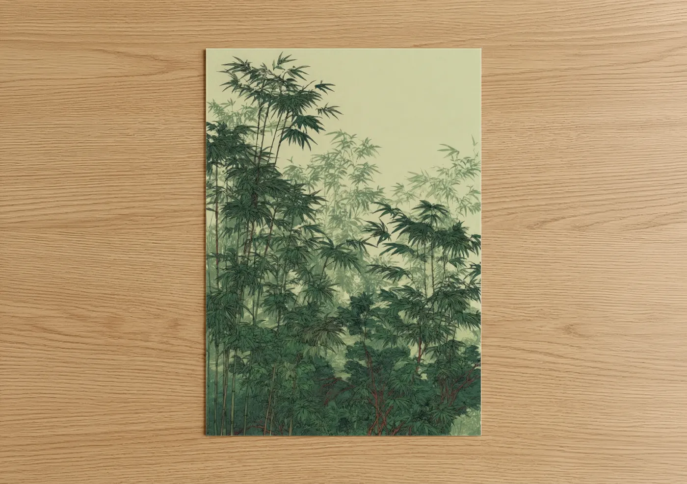 Misty Bamboo Grove Forest Landscape Wall Art