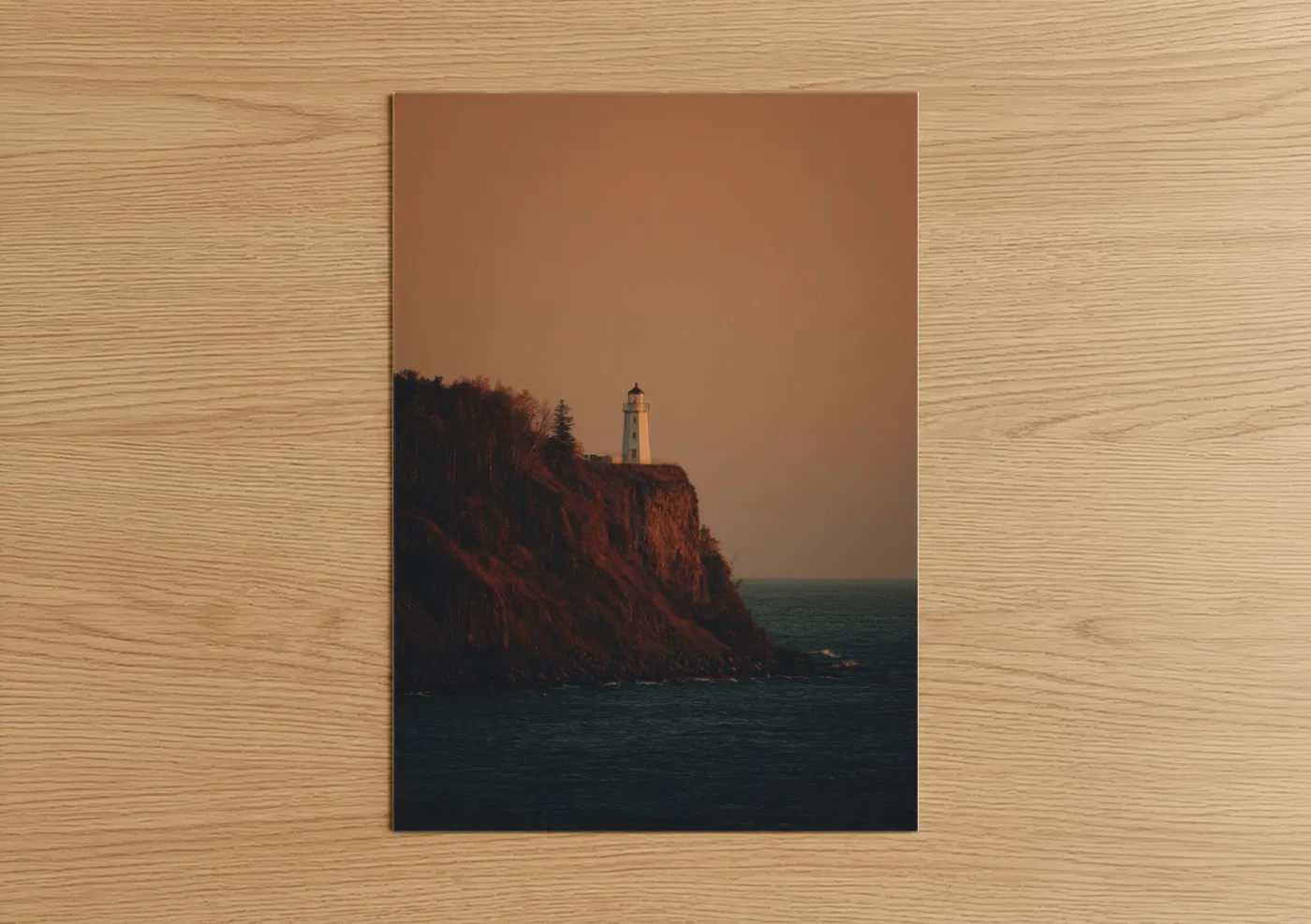 Coastal Lighthouse Sunset Over Water Wall Art