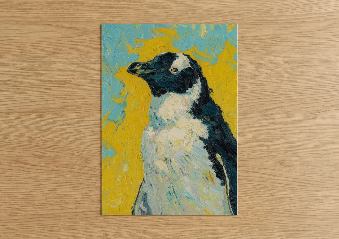 Black and White Penguin Expressionist Wall Art