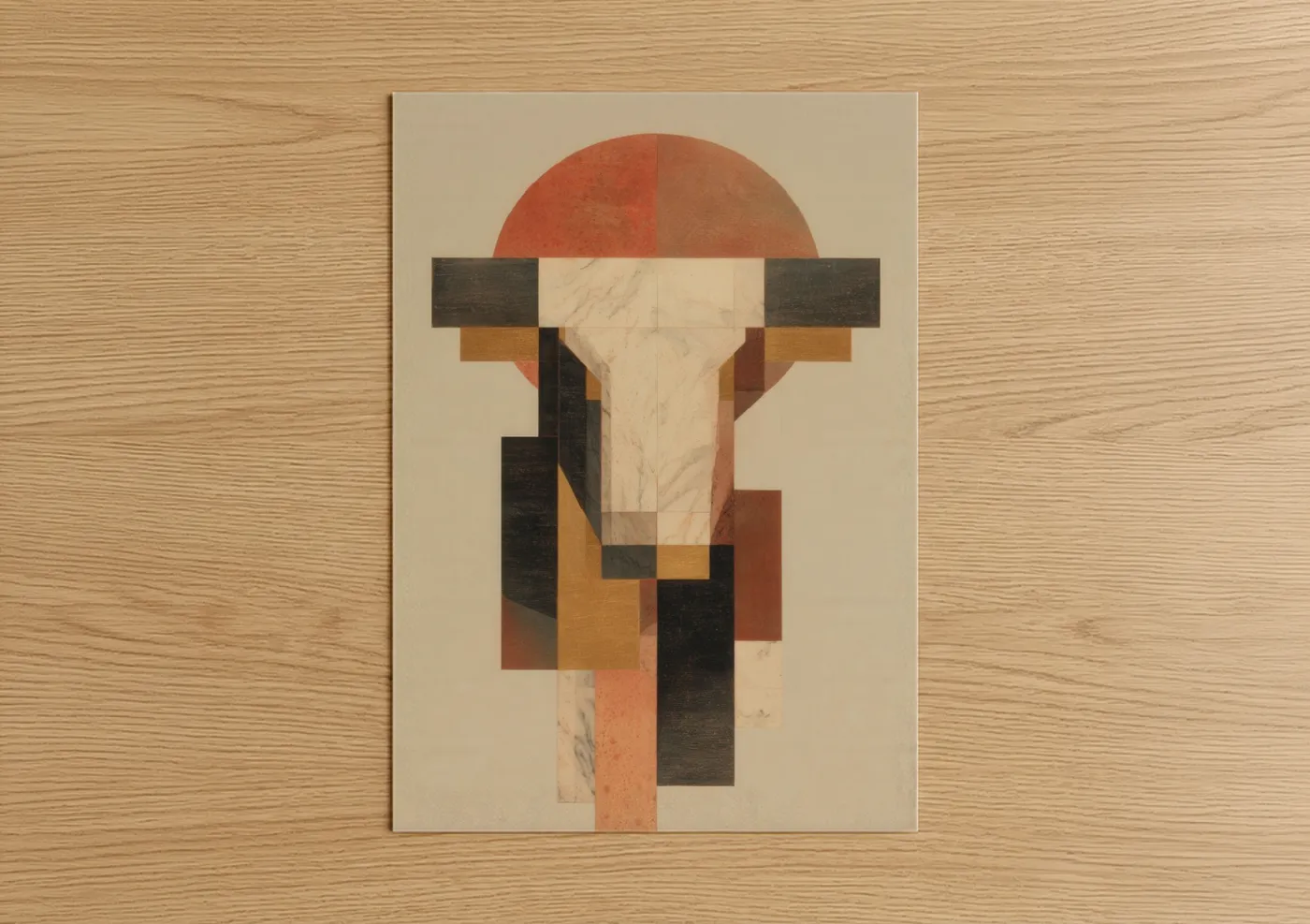 Geometric Taurus Abstract Zodiac Wall Art