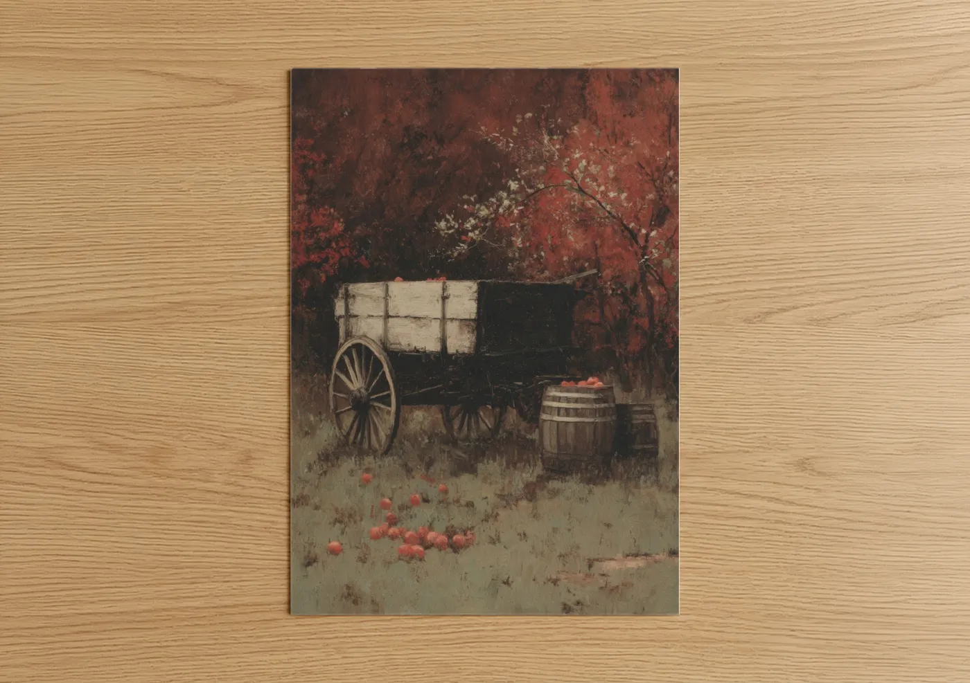 Rustic Harvest Wagon Vintage Wall Art