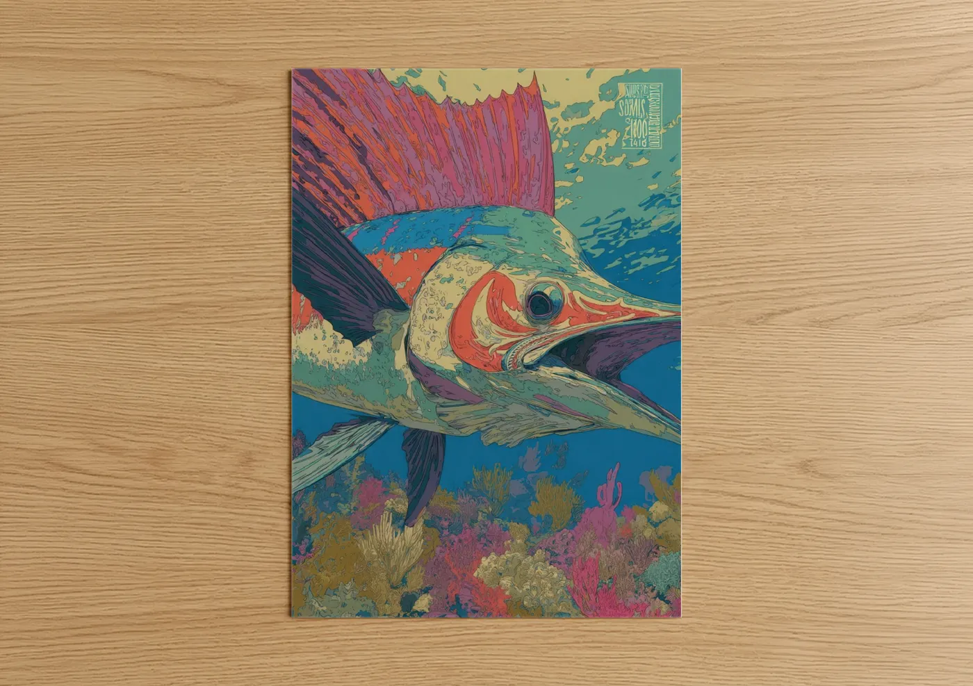 Colorful Sailfish Coral Reef Wall Art