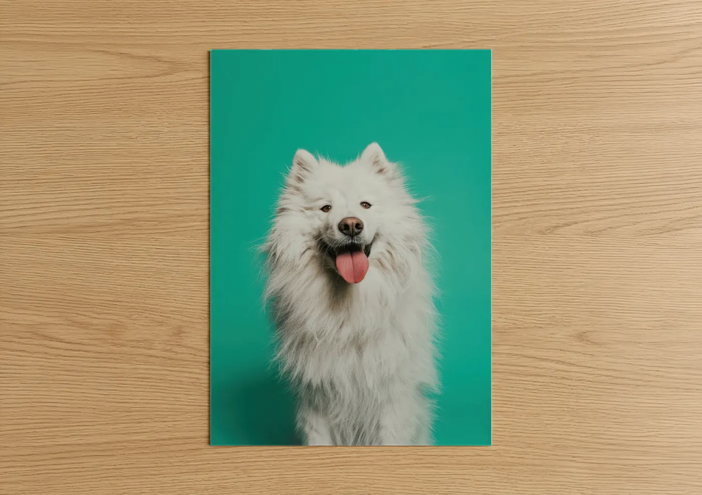 White Fluffy Spitz Dog Portrait Wall Art