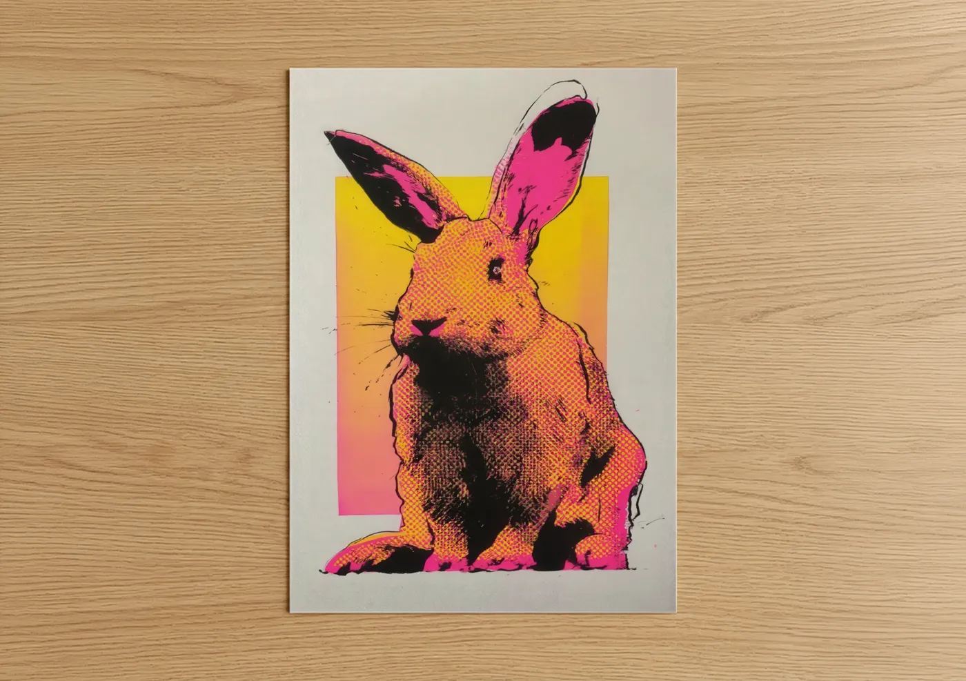 Pop Art Rabbit Vibrant Contemporary Print Wall Art