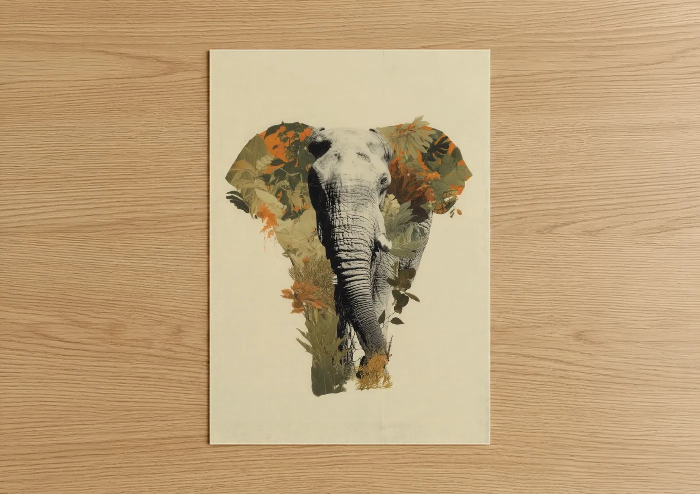 Autumn Elephant Wildlife Nature Wall Art