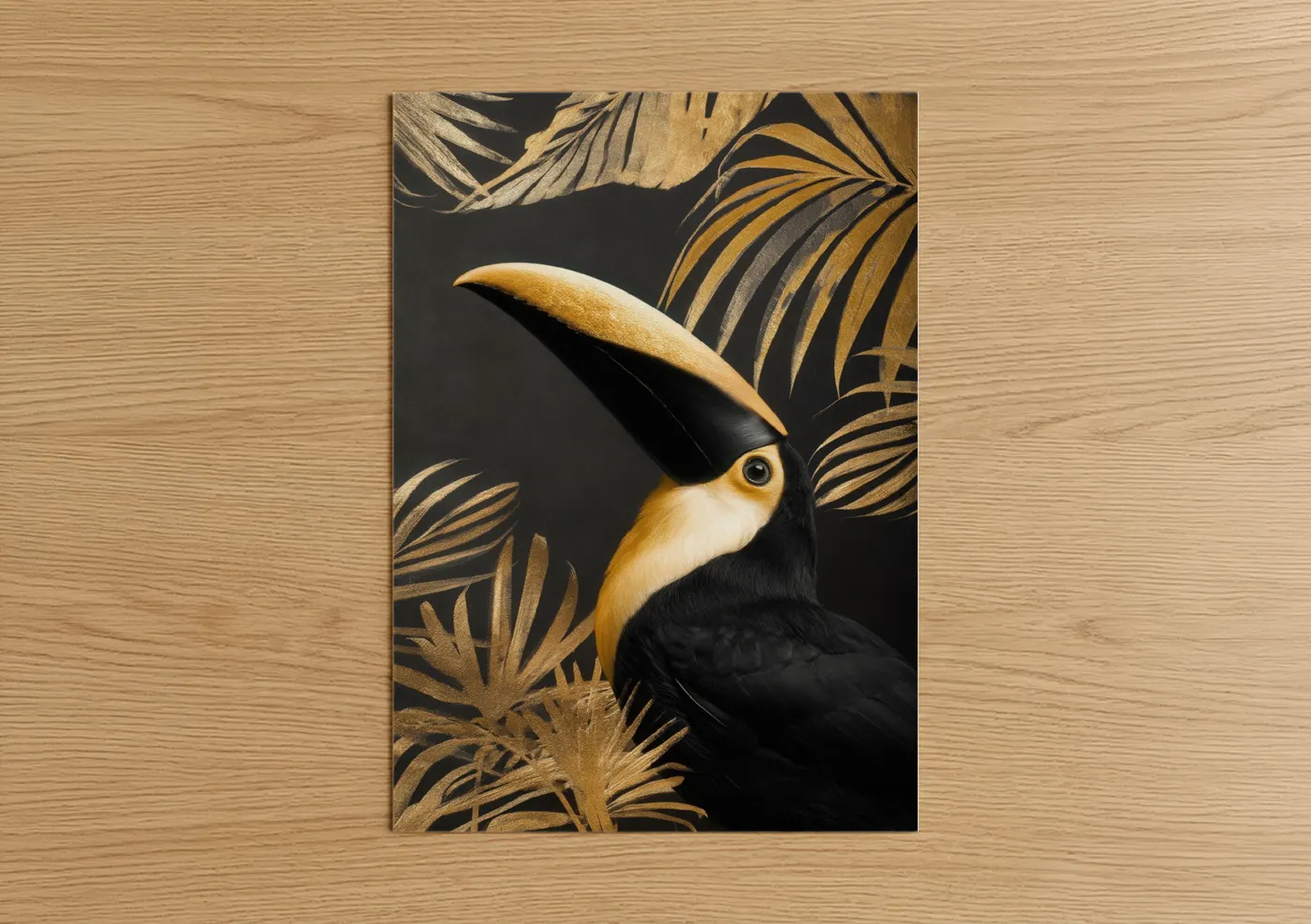 Golden Toucan With Tropical Foliage Wall Art