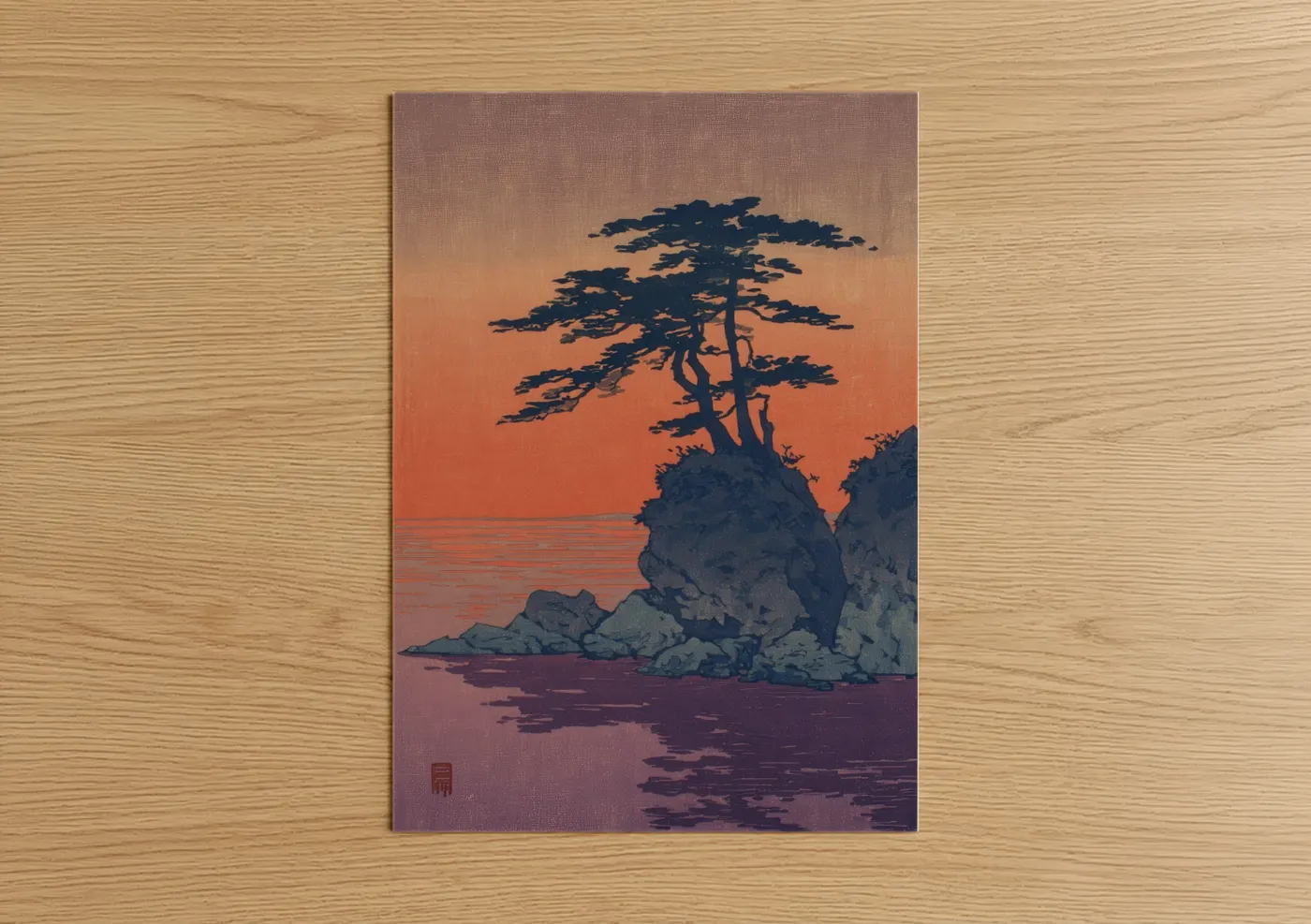 Coastal Cypress Sunset Tree Wall Art