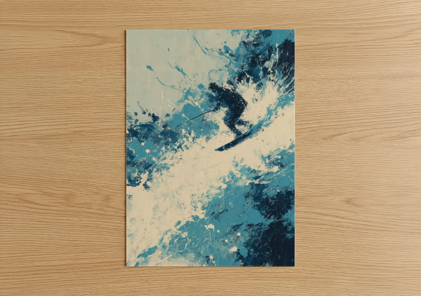 Azure Motion Abstract Wakeboarding Wall Art