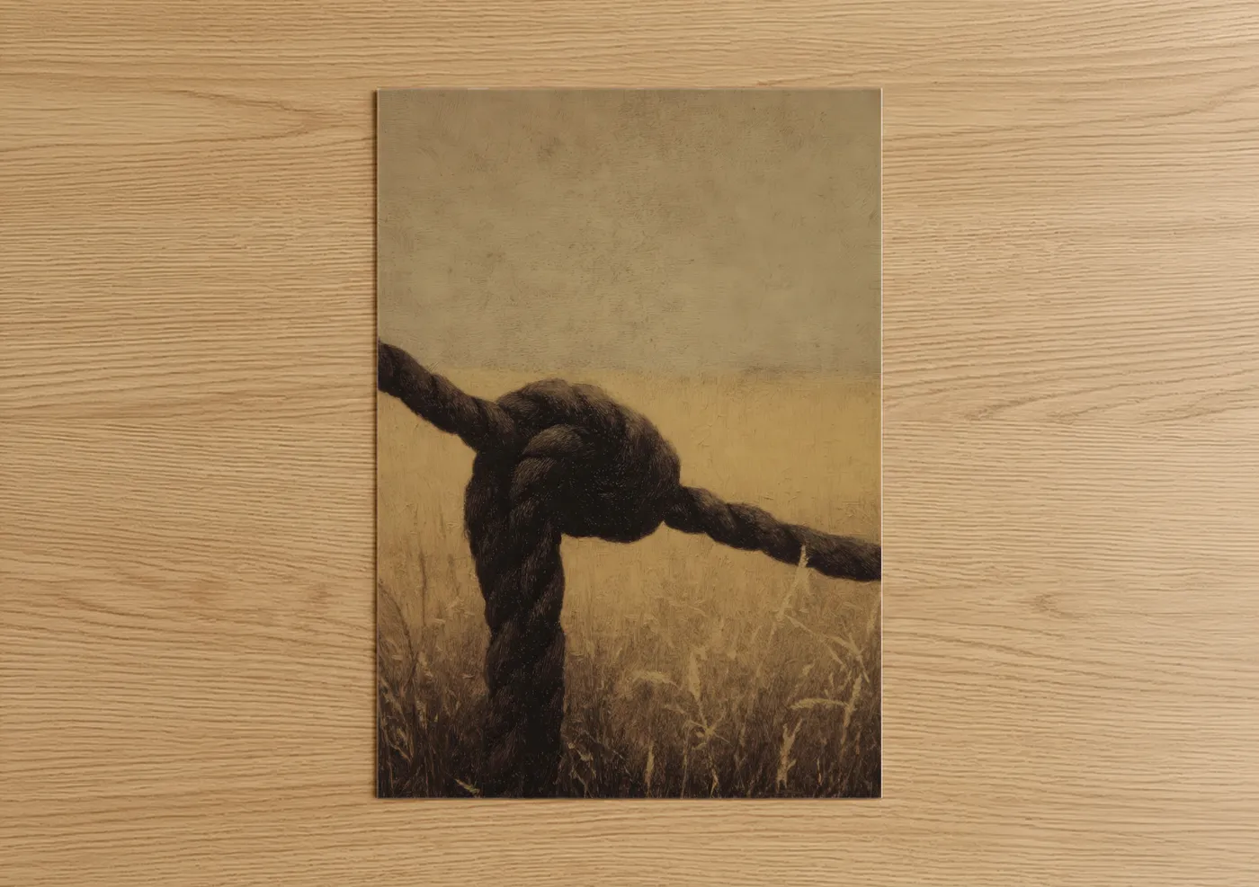 Weathered Rope Knot Field Painting Wall Art