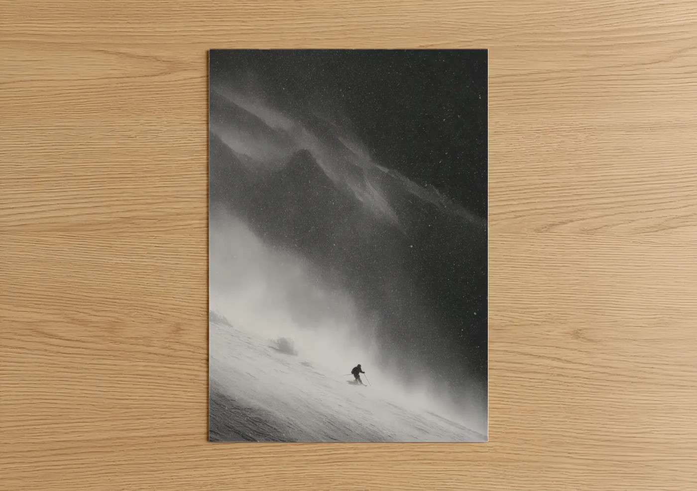 Skier Mountain Snow Winter Sport Wall Art