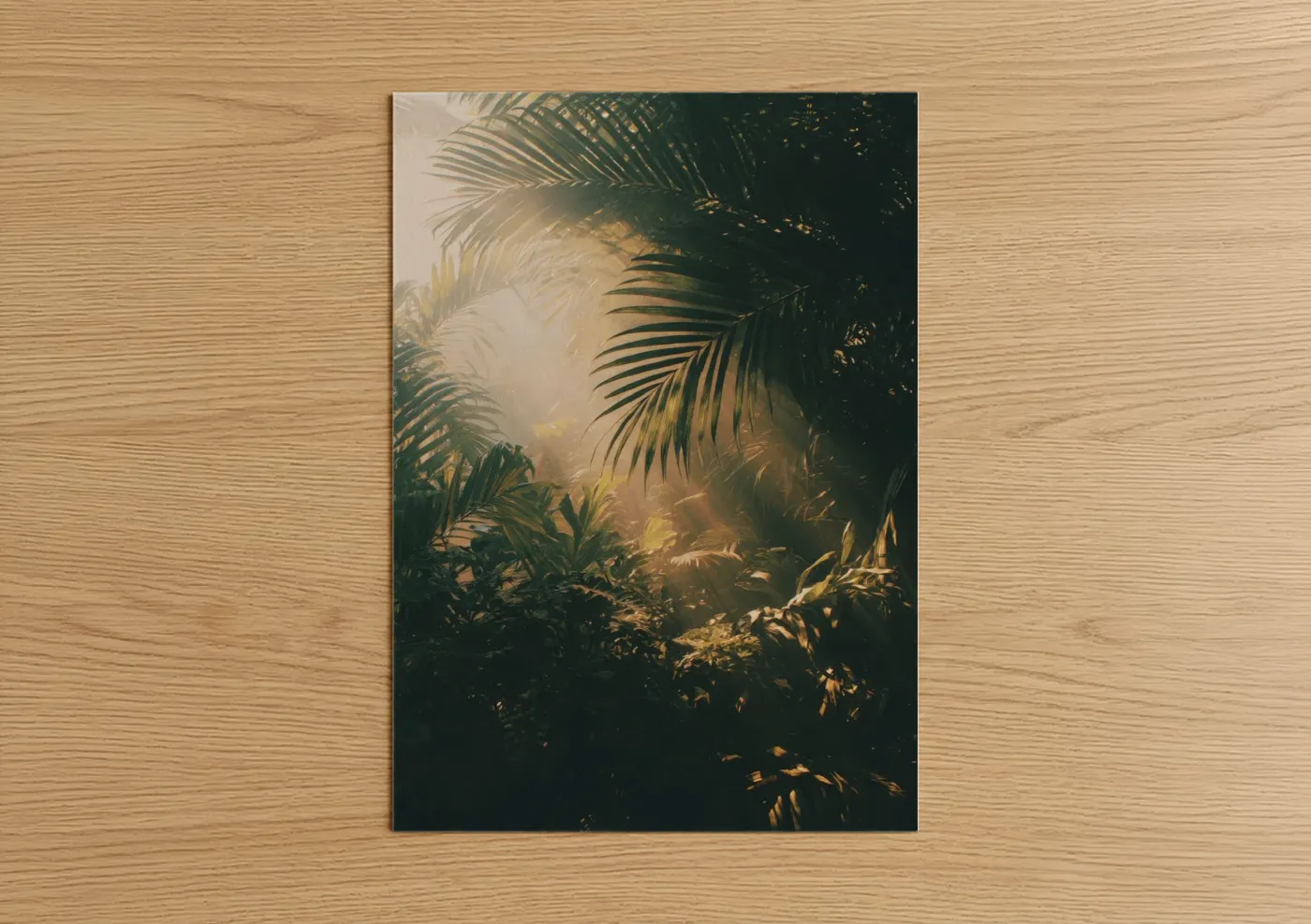 Golden Palm Forest Misty Light Wall Art