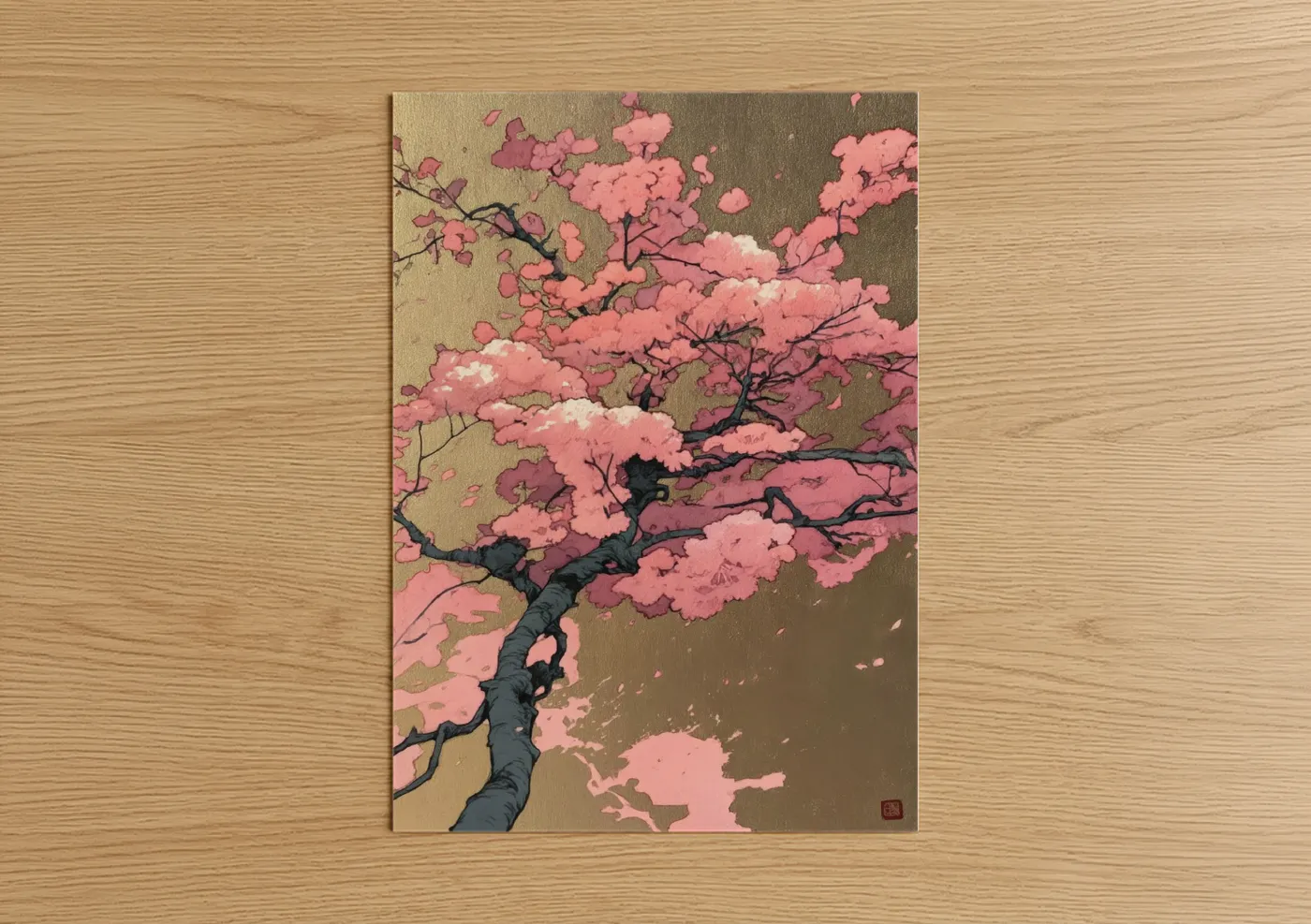 Pink Cherry Blossom Tree Japanese Wall Art