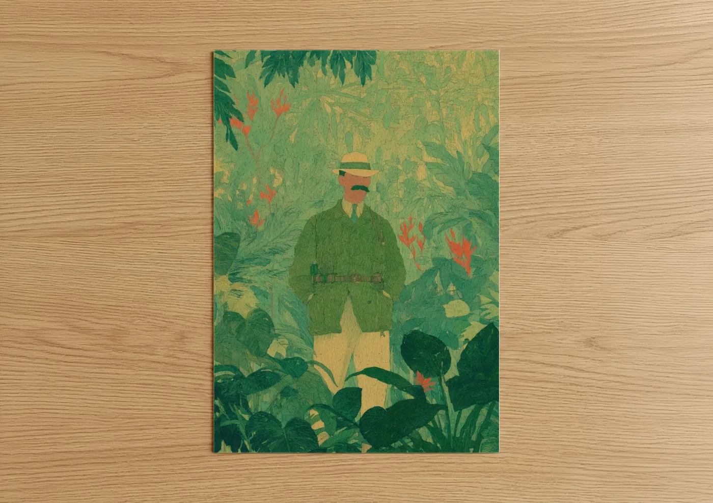 Vintage Man Fashion Garden Illustration Wall Art