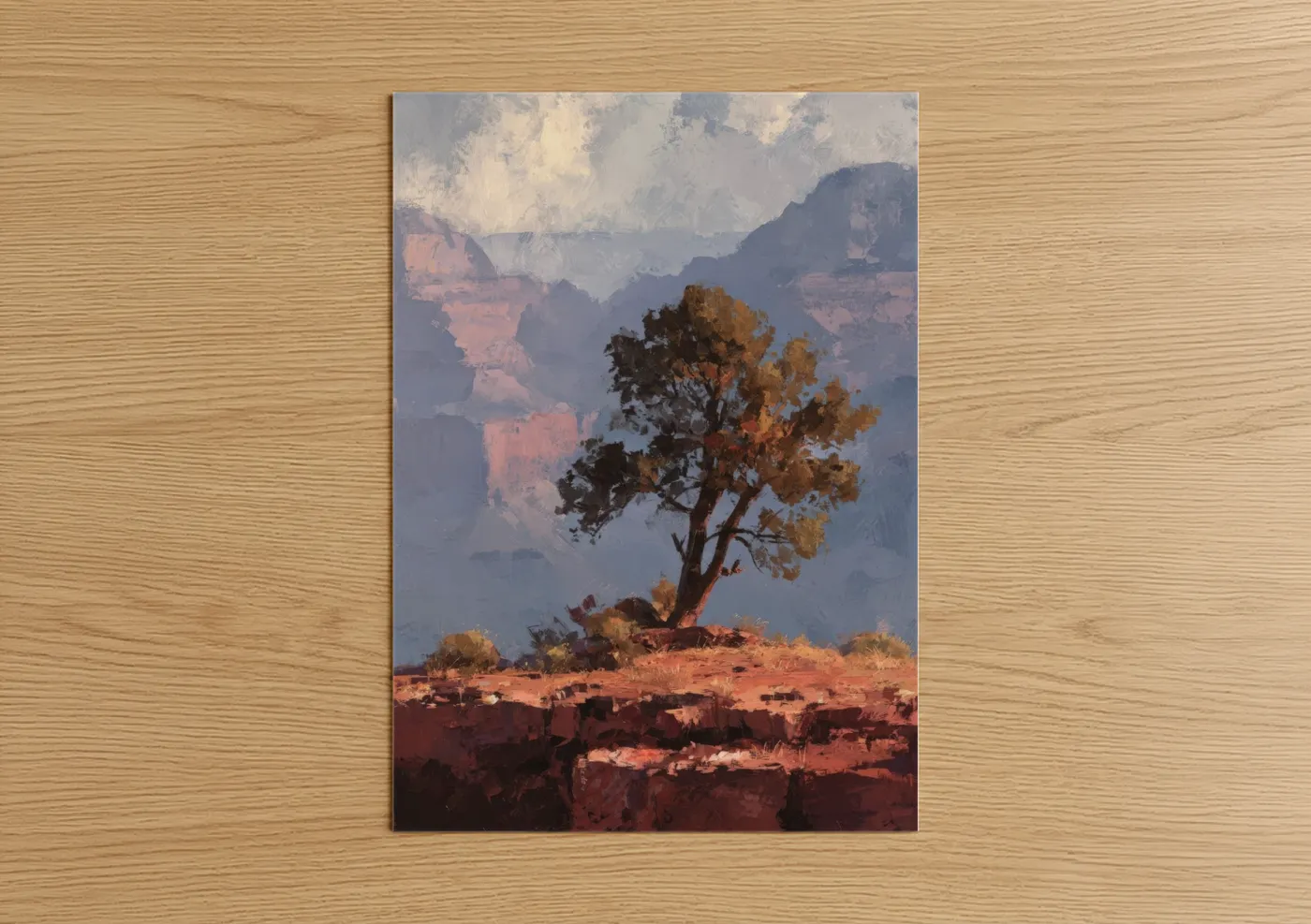 Solitary Juniper Desert Landscape Wall Art