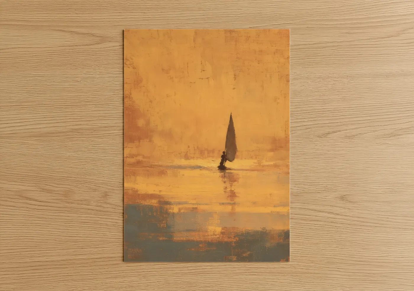 Golden Hour Windsurfing Seascape Art Wall Art