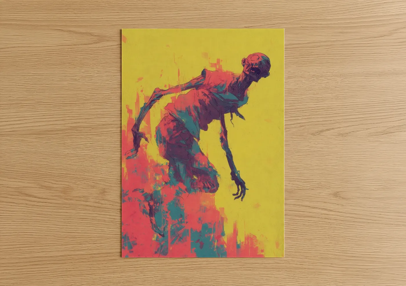 Rising Zombie Pop Art Illustration Wall Art
