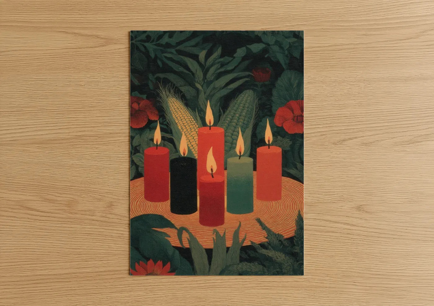 Kwanzaa Candles Harvest Celebration Wall Art