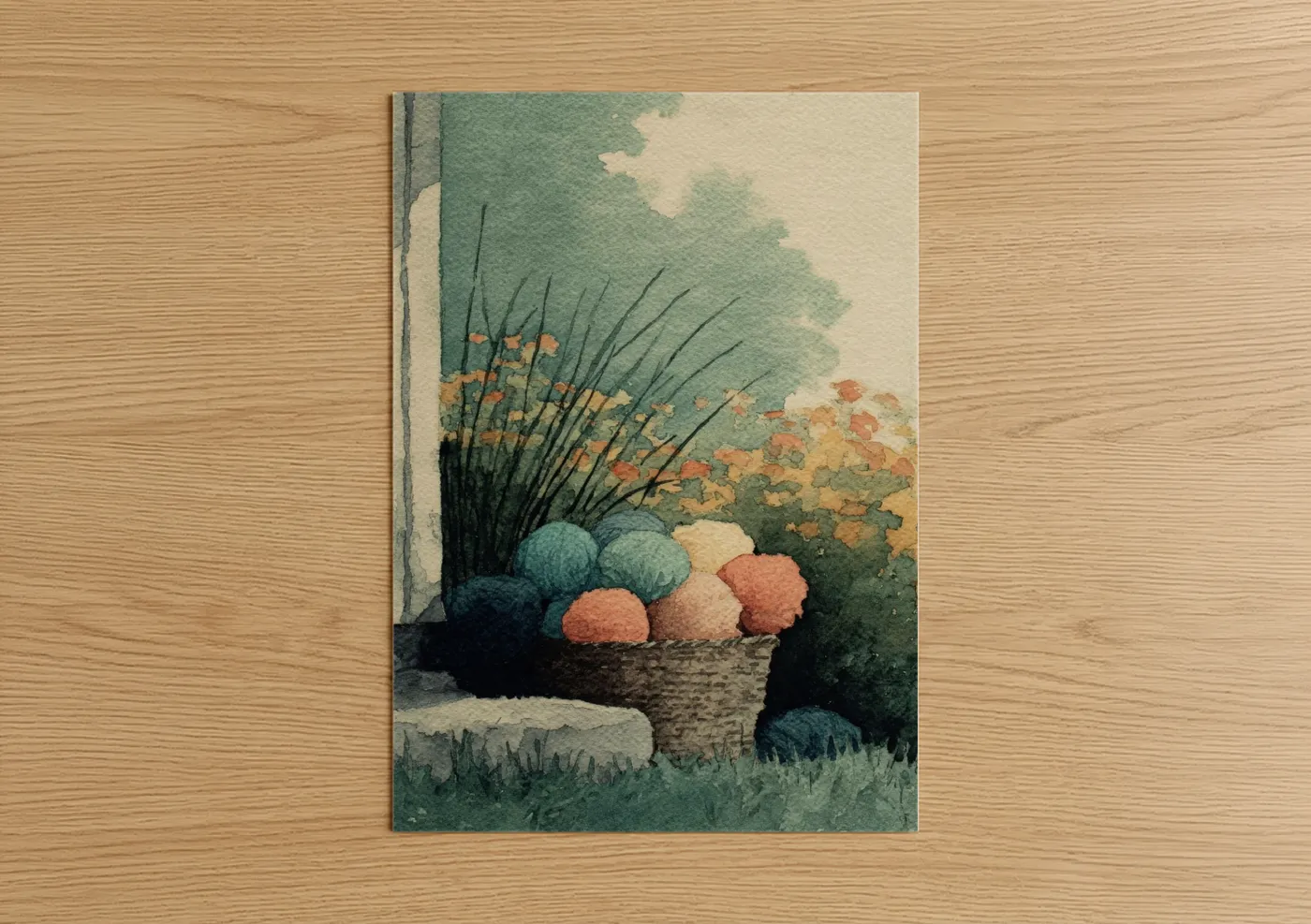 Cottage Garden Planters Watercolor Wall Art