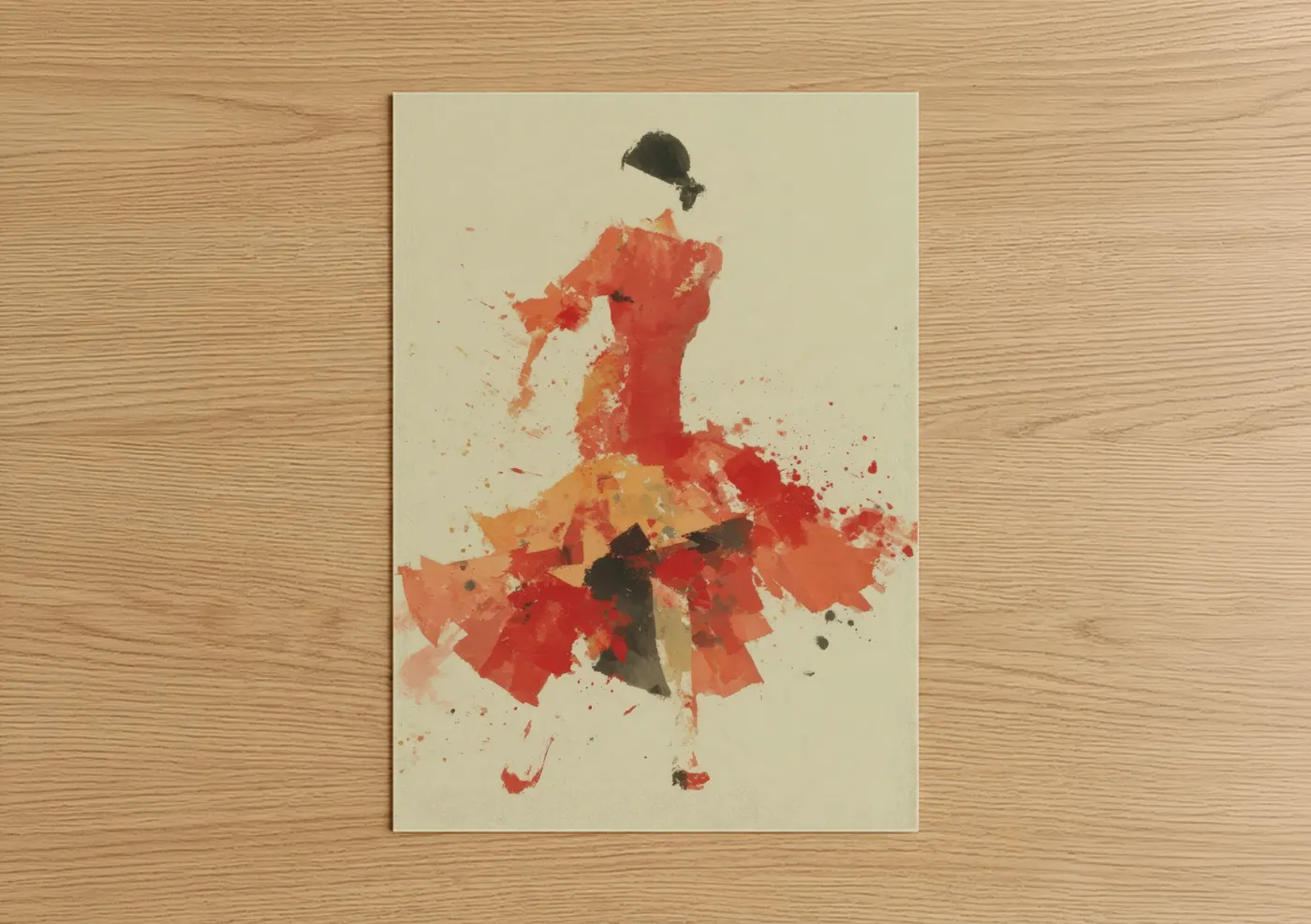 Passionate Flamenco Dancer Watercolor Wall Art