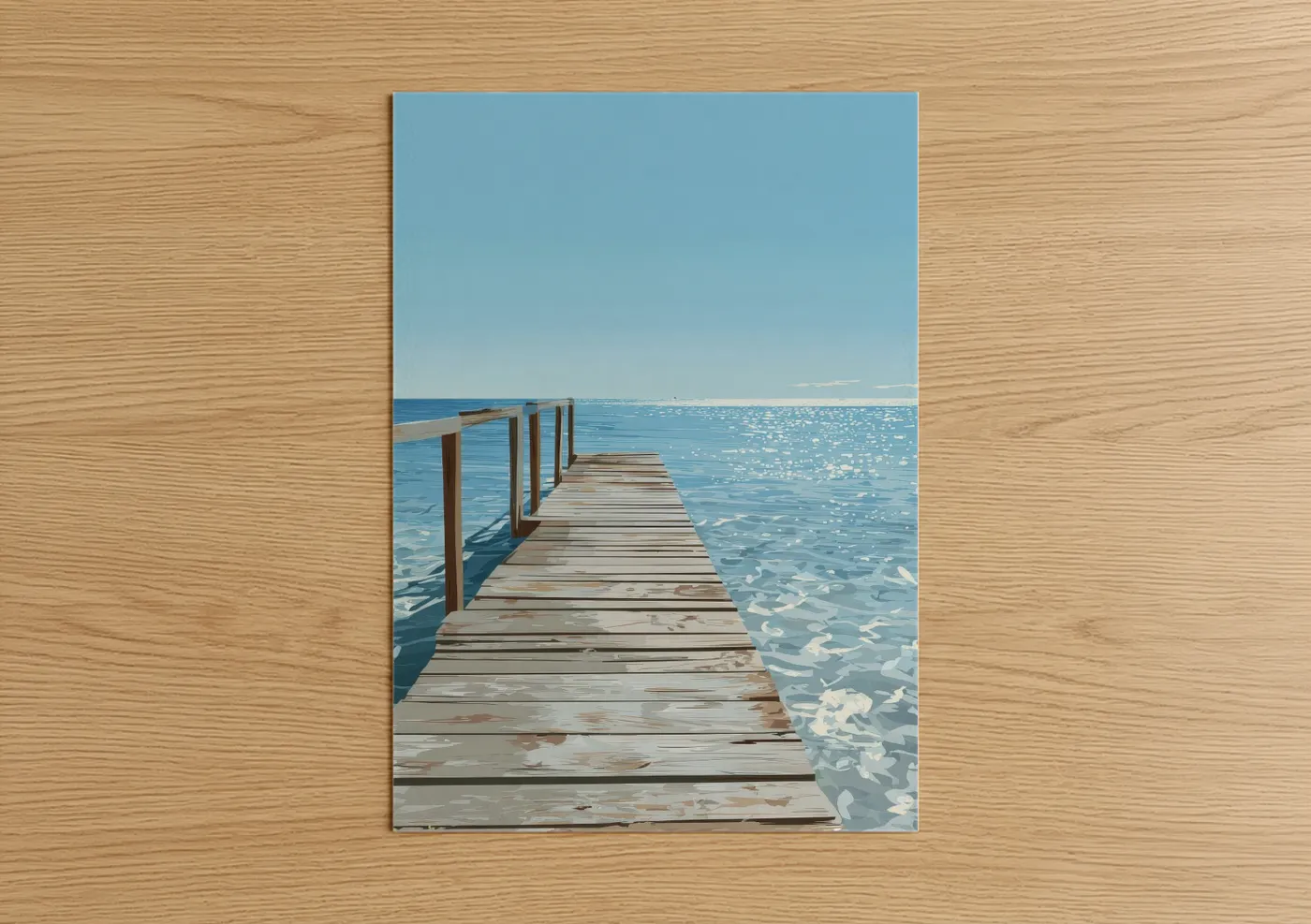 Wooden Dock Ocean Pier Seascape Wall Art