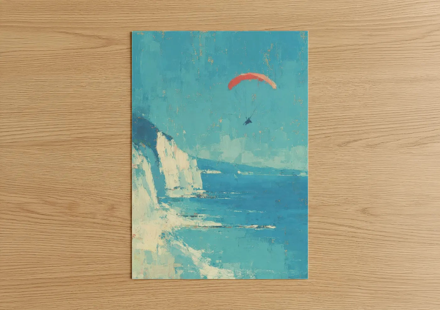 Coastal Paragliding Adventure Landscape Wall Art