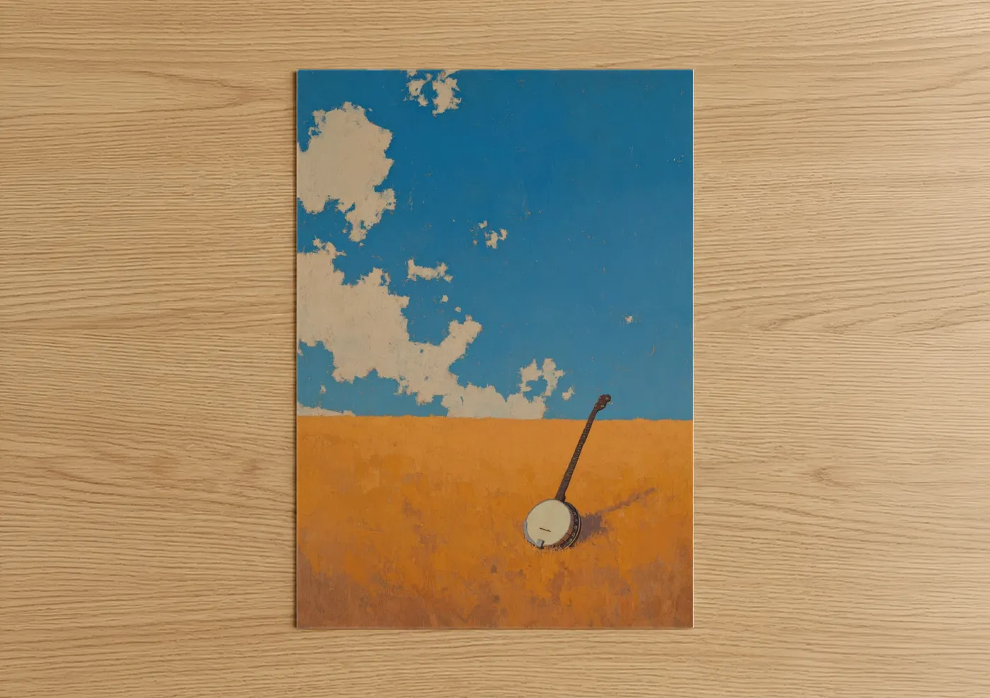 Desert Banjo Minimalist Landscape Art Wall Art