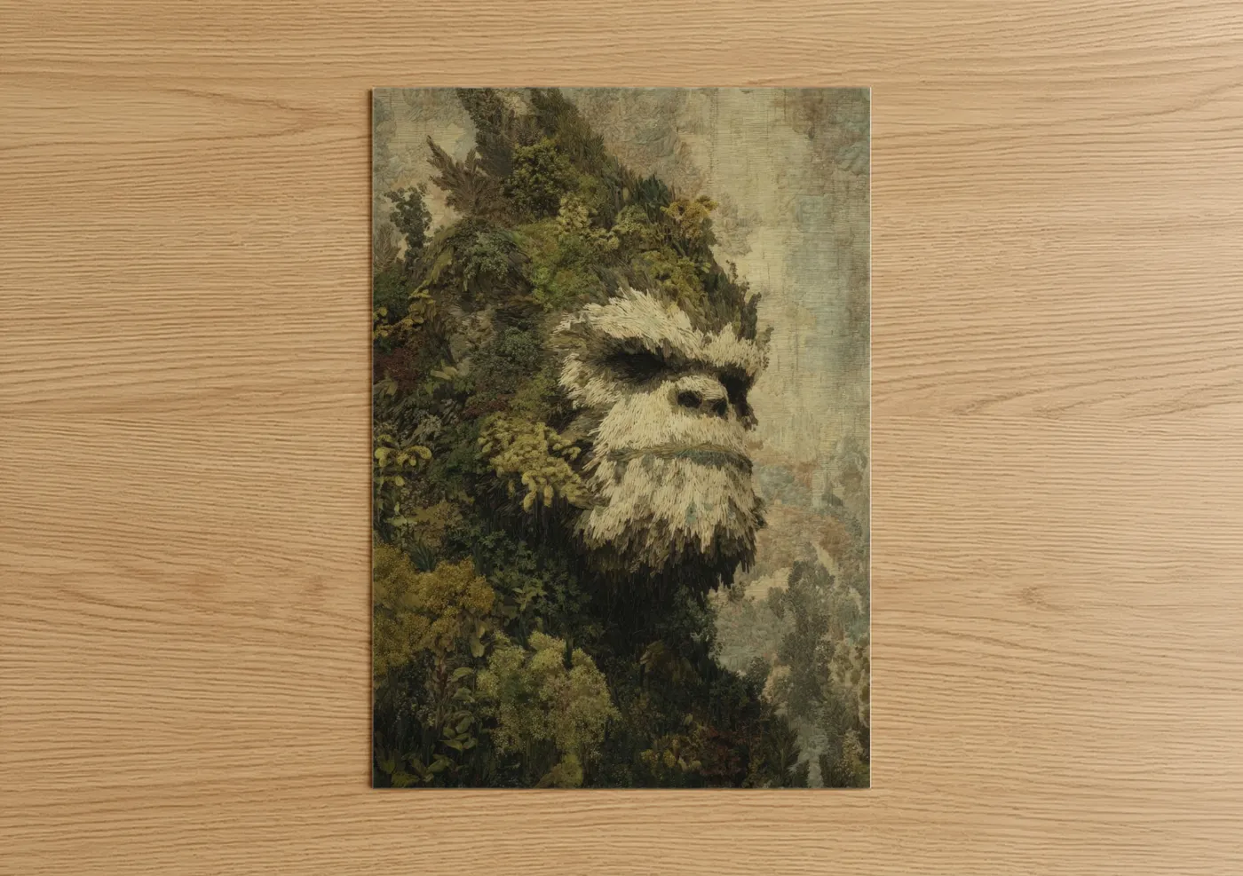 Mossy Yeti Forest Mythical Creature Wall Art