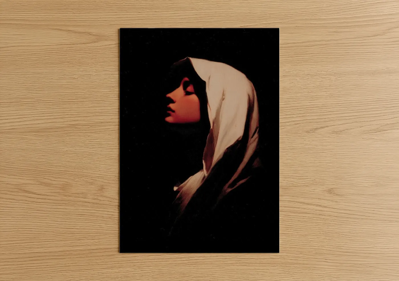Virgin Mary Spiritual Portrait Warm Glow Wall Art