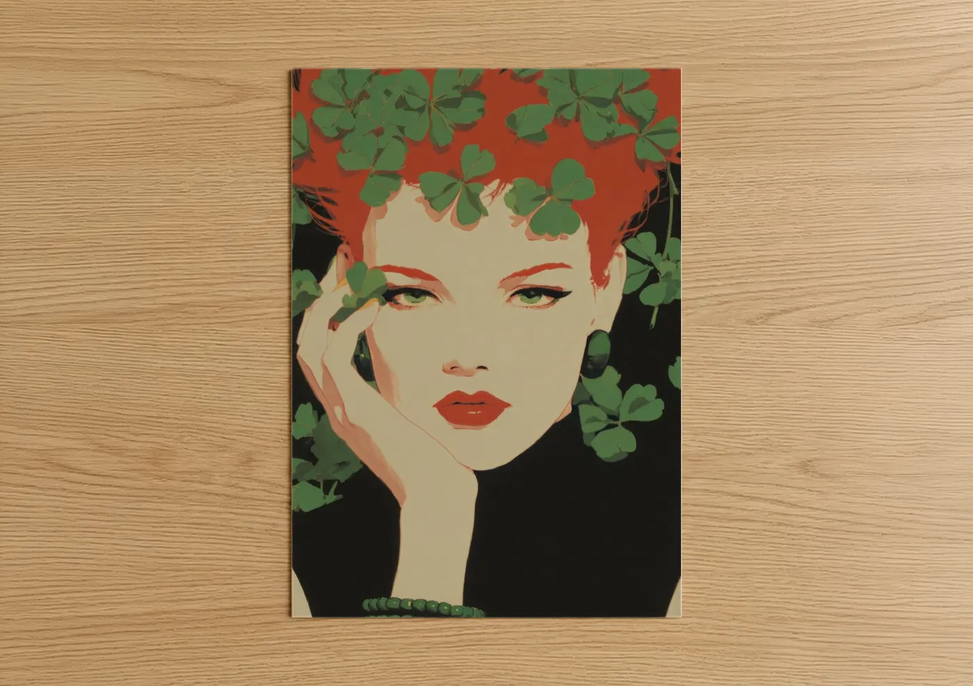 St Patrick's Day Woman Clover Wall Art