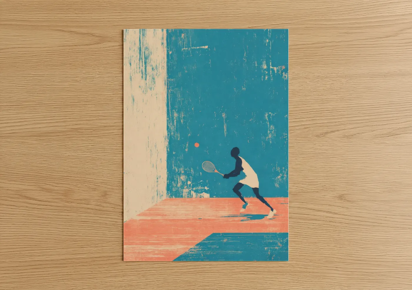 Dynamic Racquetball Player Court Action Wall Art