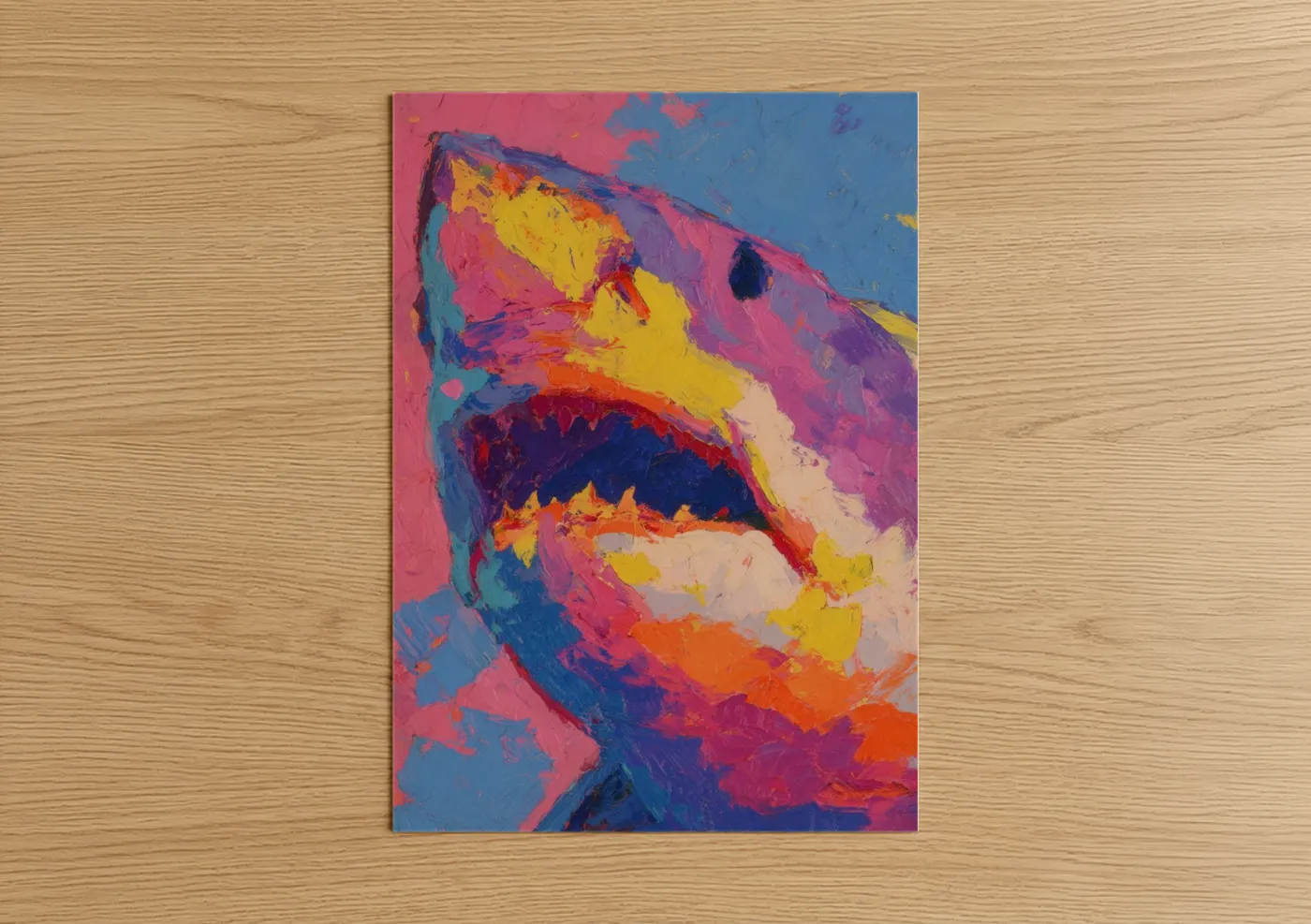 Vibrant Sand Tiger Shark Abstract Wall Art