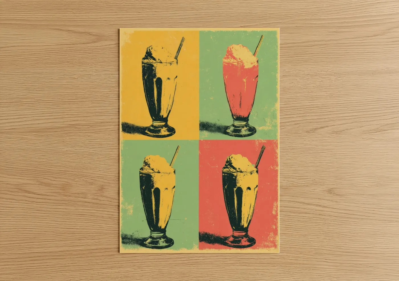 Vibrant Milkshake Pop Art Design Wall Art