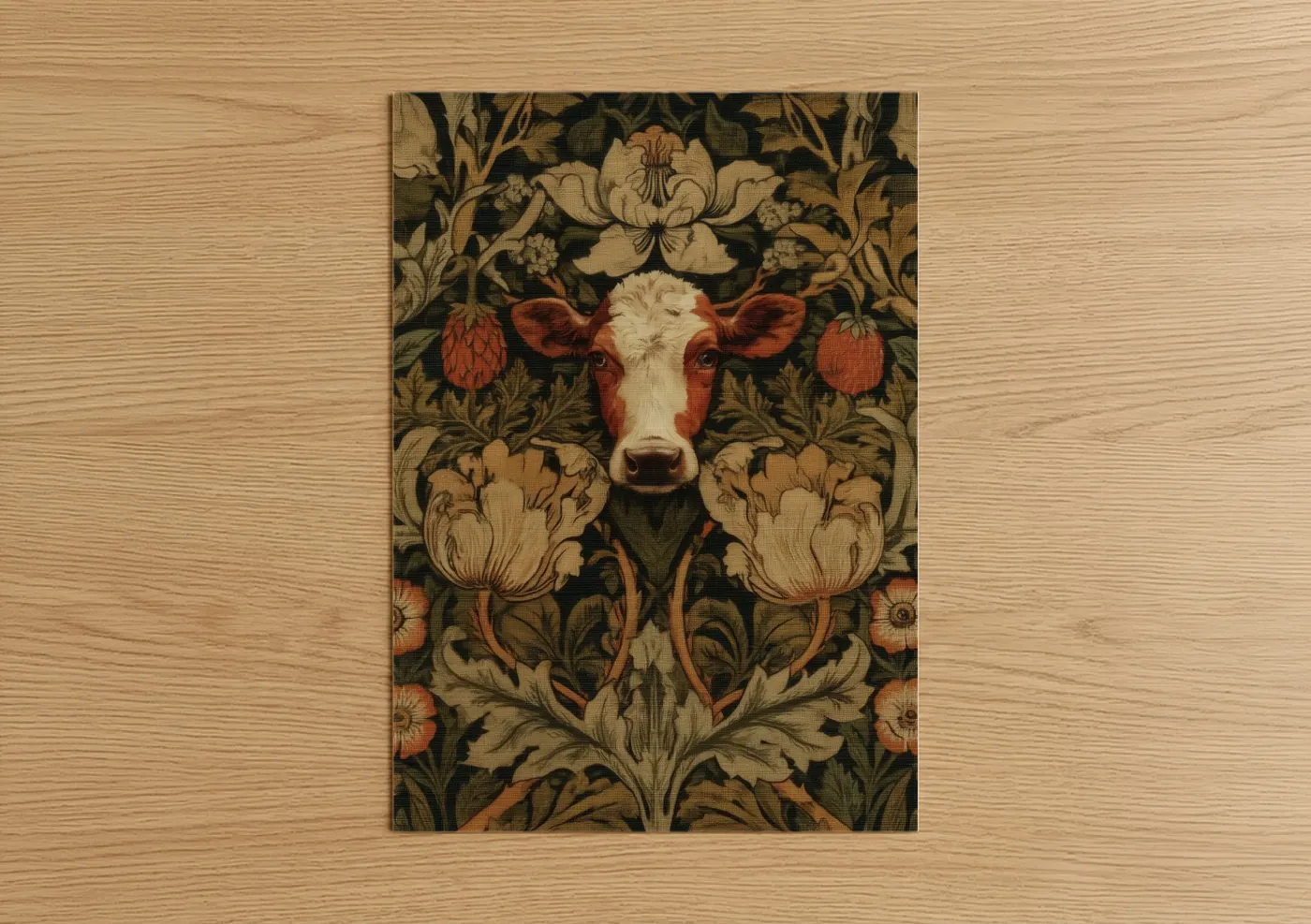 Regal Jersey Cow Floral Tapestry Wall Art