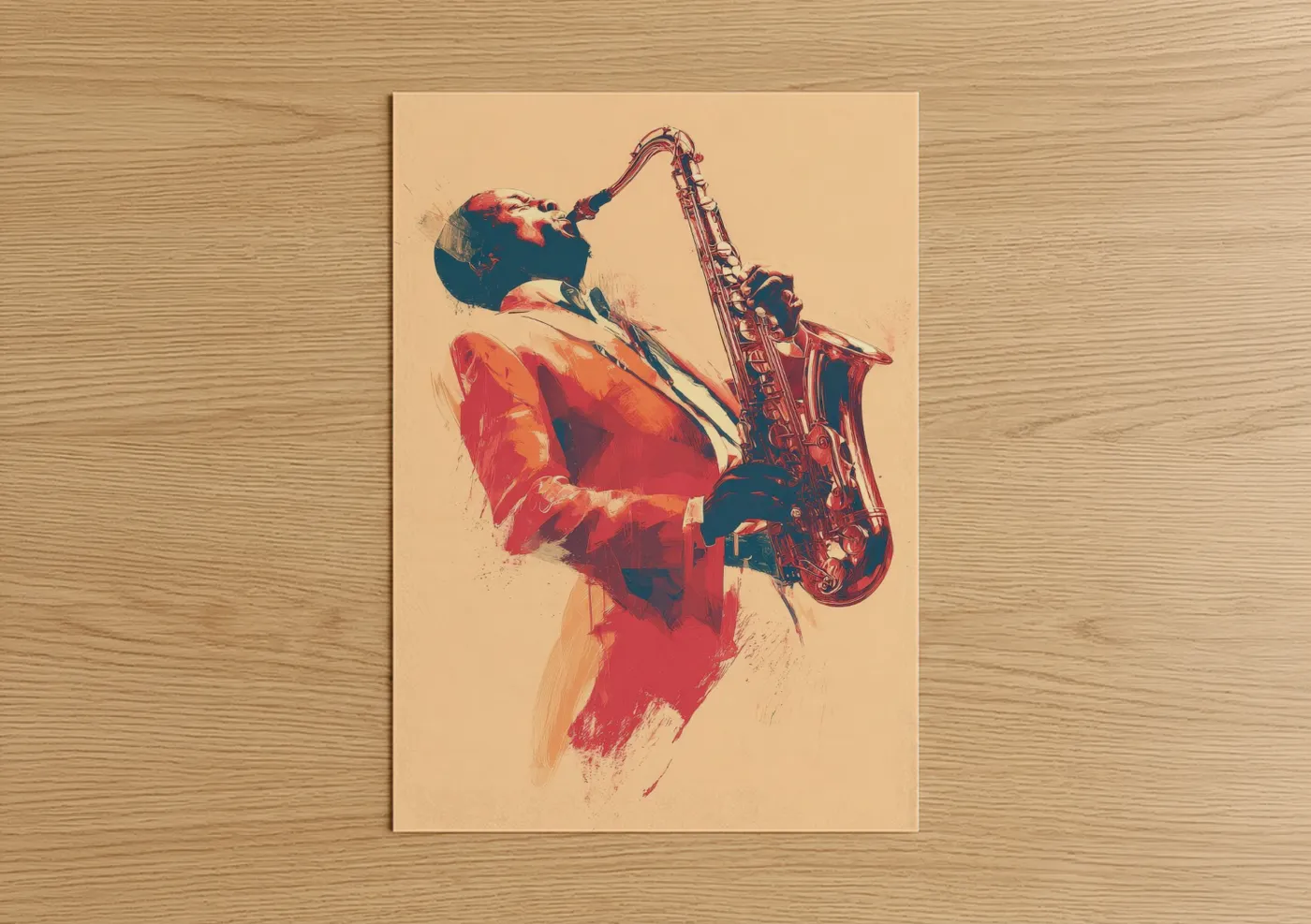 Jazz Saxophonist Expressive Music Wall Art