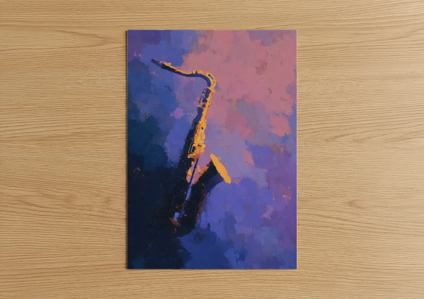 Golden Saxophone Jazz Abstract Wall Art