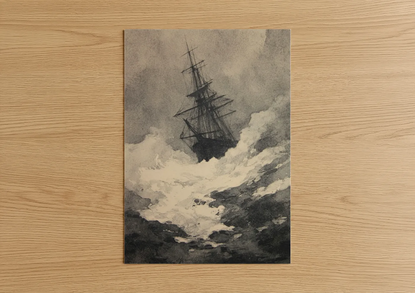 Icebound Sailing Ship Arctic Voyage Wall Art